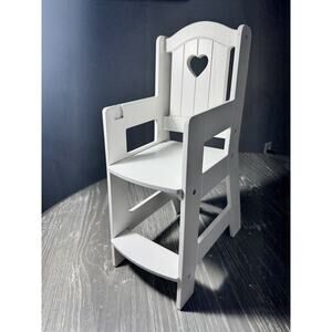 Melissa & Doug Wood Mine to Love Play White High Chair Dolls Play Doll House